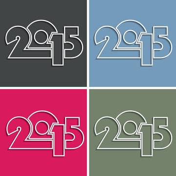 Set of symbols 2015 year can by used for greeting card design, c