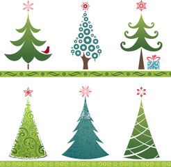 christmas trees set