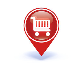 shopping cart pointer icon on white background