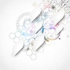 Abstract technological background with various technological ele