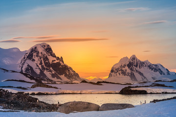 Wall Mural - beautiful snow-capped mountains