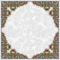 Sticker - floral vintage frame, ukrainian ethnic style