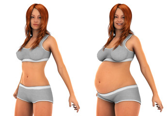 Pregnant Woman Body Transformation