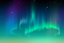 Aurora Borealis Background, Northern Lights Illustration