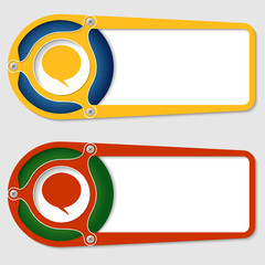 Poster - set of two boxes for entering text with speech bubble