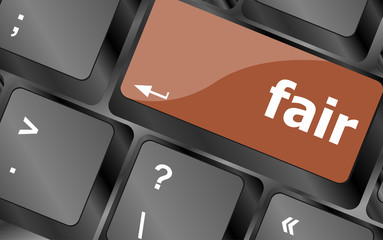 Poster - fair word on computer pc keyboard key
