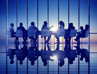 Poster - Business Meeting Backlit Professional Strategy Concept