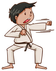 Sticker - A plain drawing of a martial arts artist