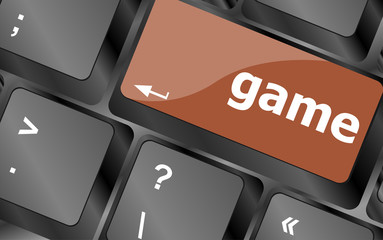 Poster - Computer keyboard with game key - technology background