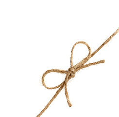 Wall Mural - string or twine tied in a bow isolated on white background