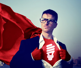 Poster - Strong Superhero Businessman Energy Concepts