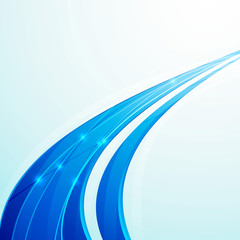 Wall Mural - Blue speed rapid swoosh line business template