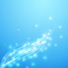 Wall Mural - Blue swoosh glow lines abstract background