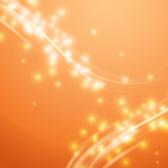 Wall Mural - Bright orange swoosh speed glow smooth lines