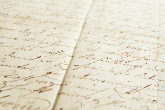 Old handwriting, antique letter
