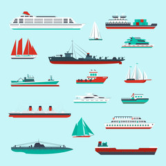 Wall Mural - Ships and boats set