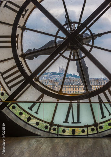 Naklejka - mata magnetyczna na lodówkę Clock in Orsay museum, Paris