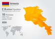 Armenia world map with a pixel diamond texture.