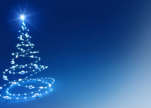 Abstract Blue Christmas Tree Background