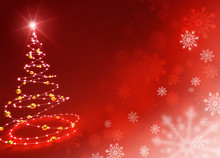 Abstract Red Christmas Tree Background