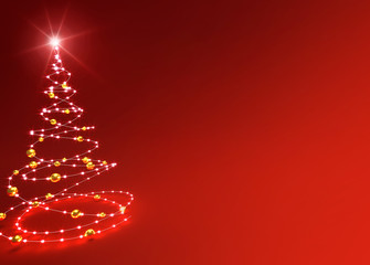 Wall Mural - abstract red christmas tree background