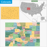 Fototapeta Mapy - Colorado map