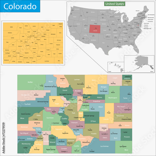Obraz na płótnie Colorado map