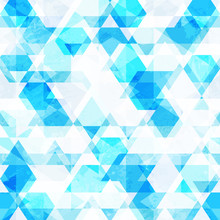 Blue Crystals Seamless Pattern