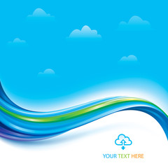 Poster - Technology connection of cloud computing concept background.