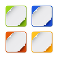 Wall Mural - Set of four colorful square banners
