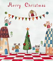 Canvas Print - Christmas greeting card