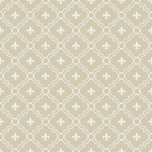 Beige And White Fleur-De-Lis Pattern Textured Fabric Background