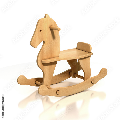 Fotografía wooden rocking horse chair 3d illustration