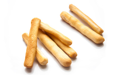 Wall Mural - Breadsticks on white background