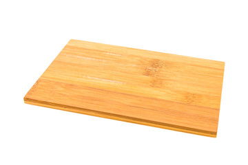 Wooden cutting board isolated on white background