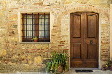 Old vintage street in an Italian village