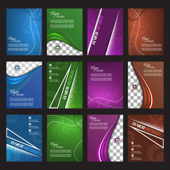 Poster - Set of twelve color business flyer for cover design