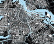 black and white amsterdam city map