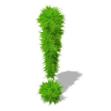 Conceptual green grass 3D font isoalted