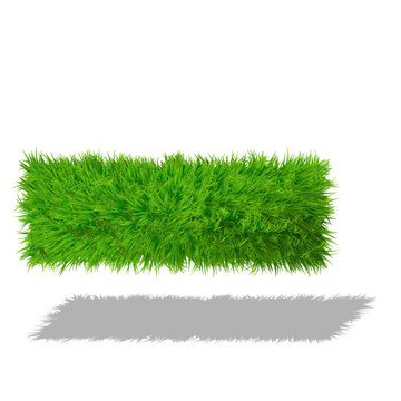 Conceptual green grass 3D font isoalted