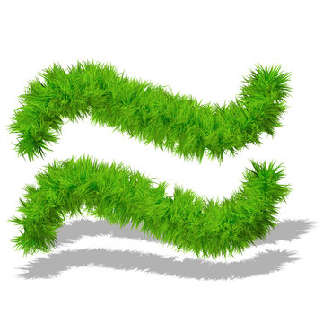 Conceptual green grass 3D font isoalted