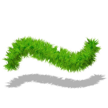 Conceptual green grass 3D font isoalted