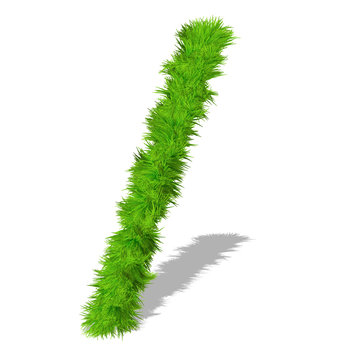 Conceptual green grass 3D font isoalted