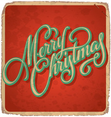 Poster - MERRY CHRISTMAS hand lettering (vector)