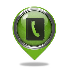 phonebook pointer icon on white background