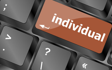 Poster - individual word on computer pc keyboard key