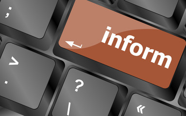 Poster - inform word on computer pc keyboard key