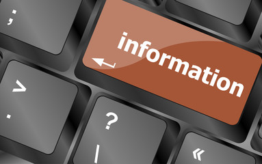 Poster - information word on computer pc keyboard key