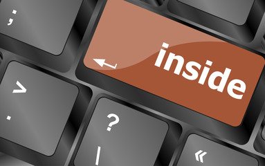 Poster - inside word on computer pc keyboard key