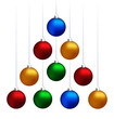 © Makkuro_GL - Ten multicolored christmas balls hanging like fir tree isolated